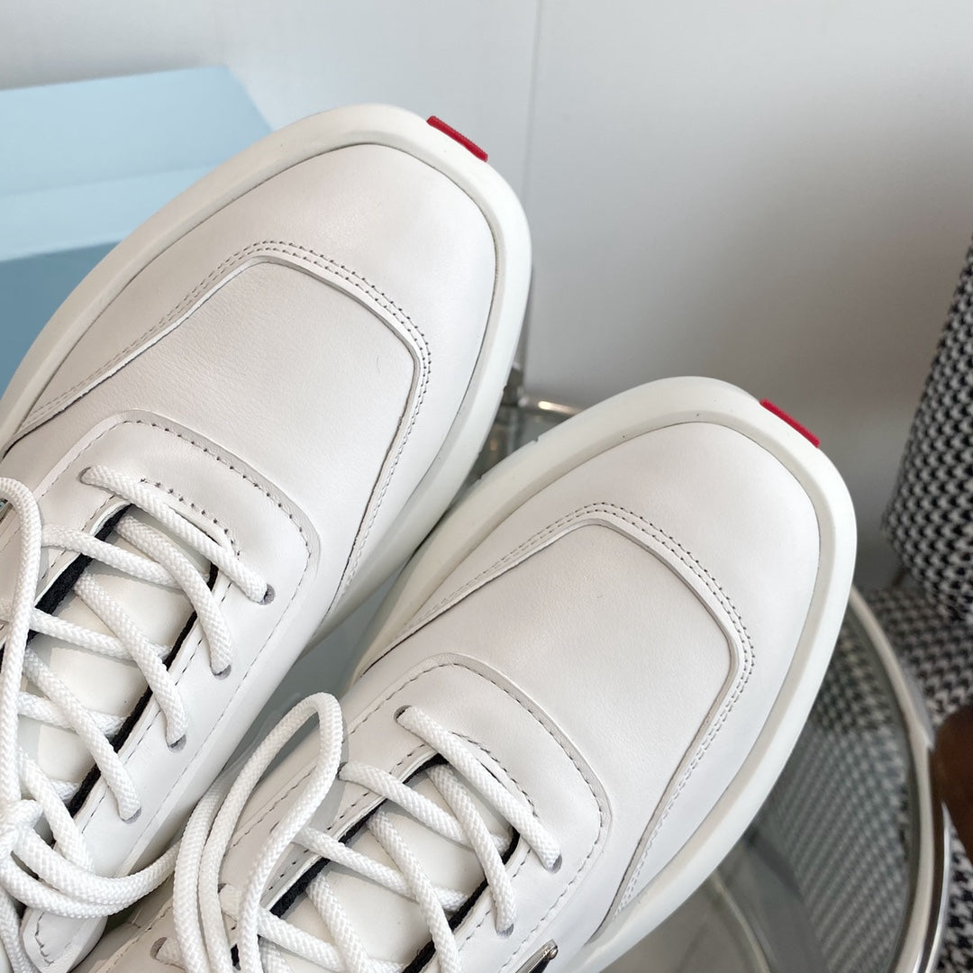 PRA THICK-SOLE SNEAKERS IN CALFSKIN - 35