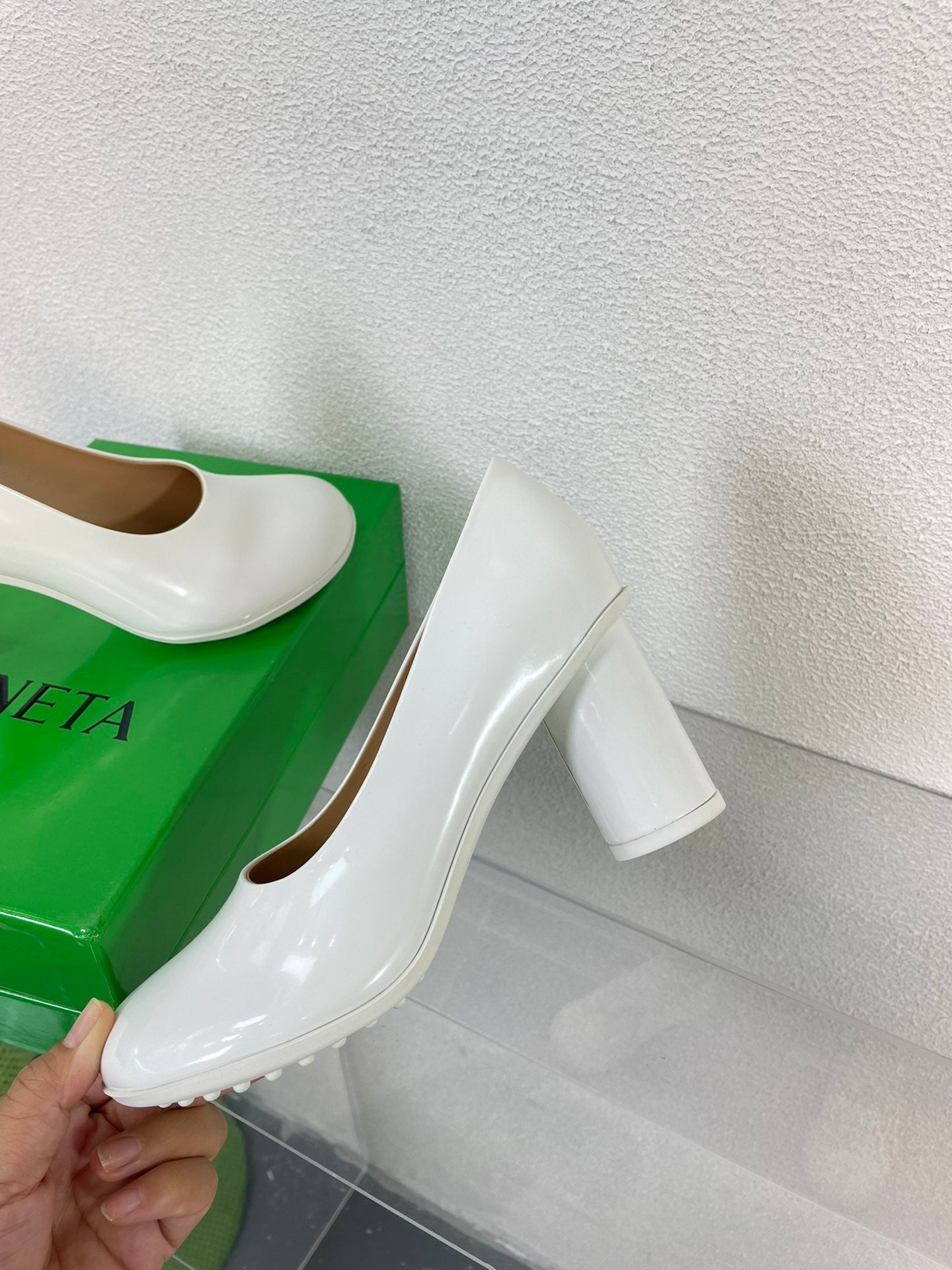 ATOMIC HIGH PUMP 9 CM IN WHITE CALFSKIN - 34