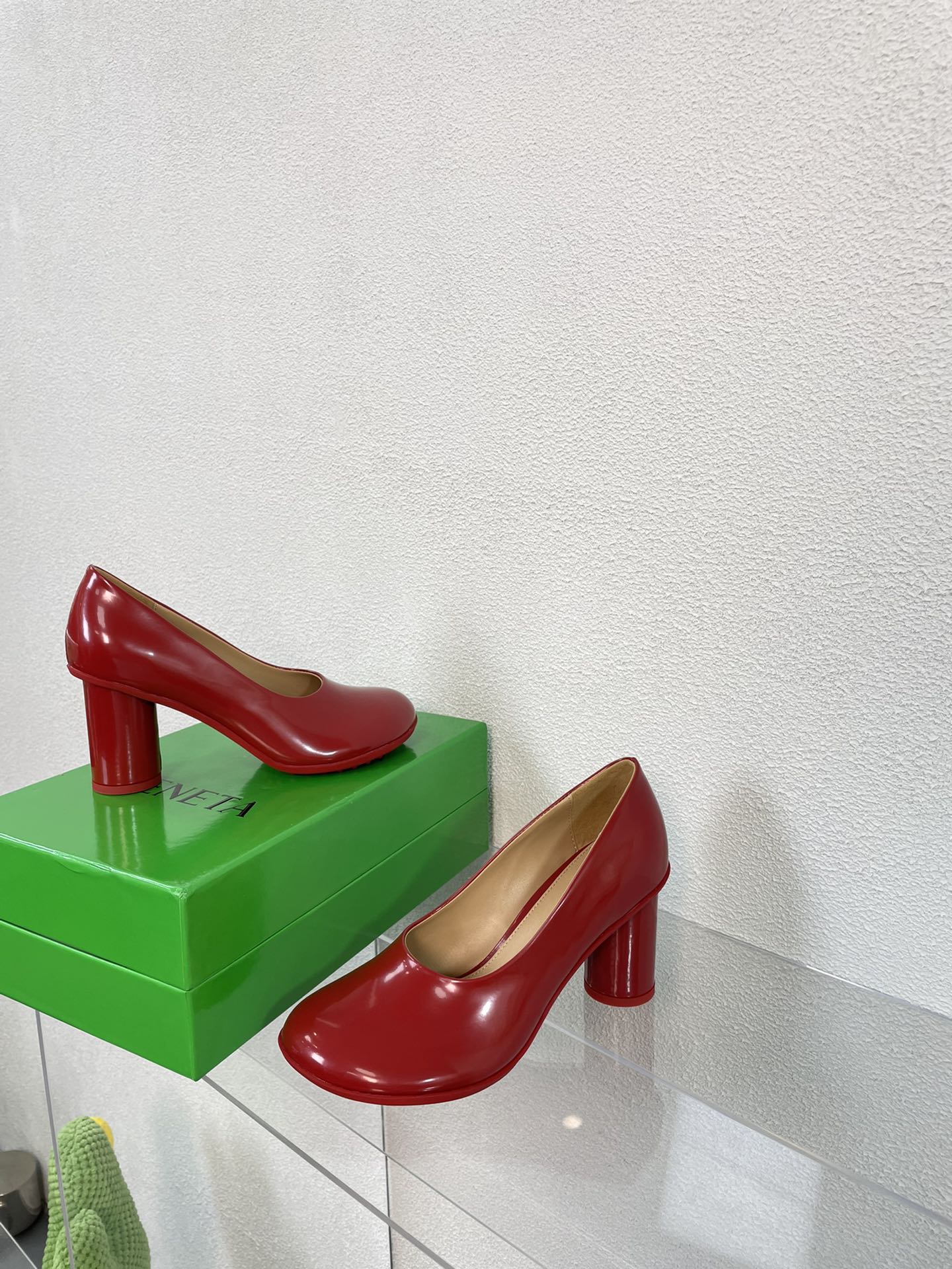ATOMIC HIGH PUMP 9 CM IN RUBY RED CALFSKIN - 34