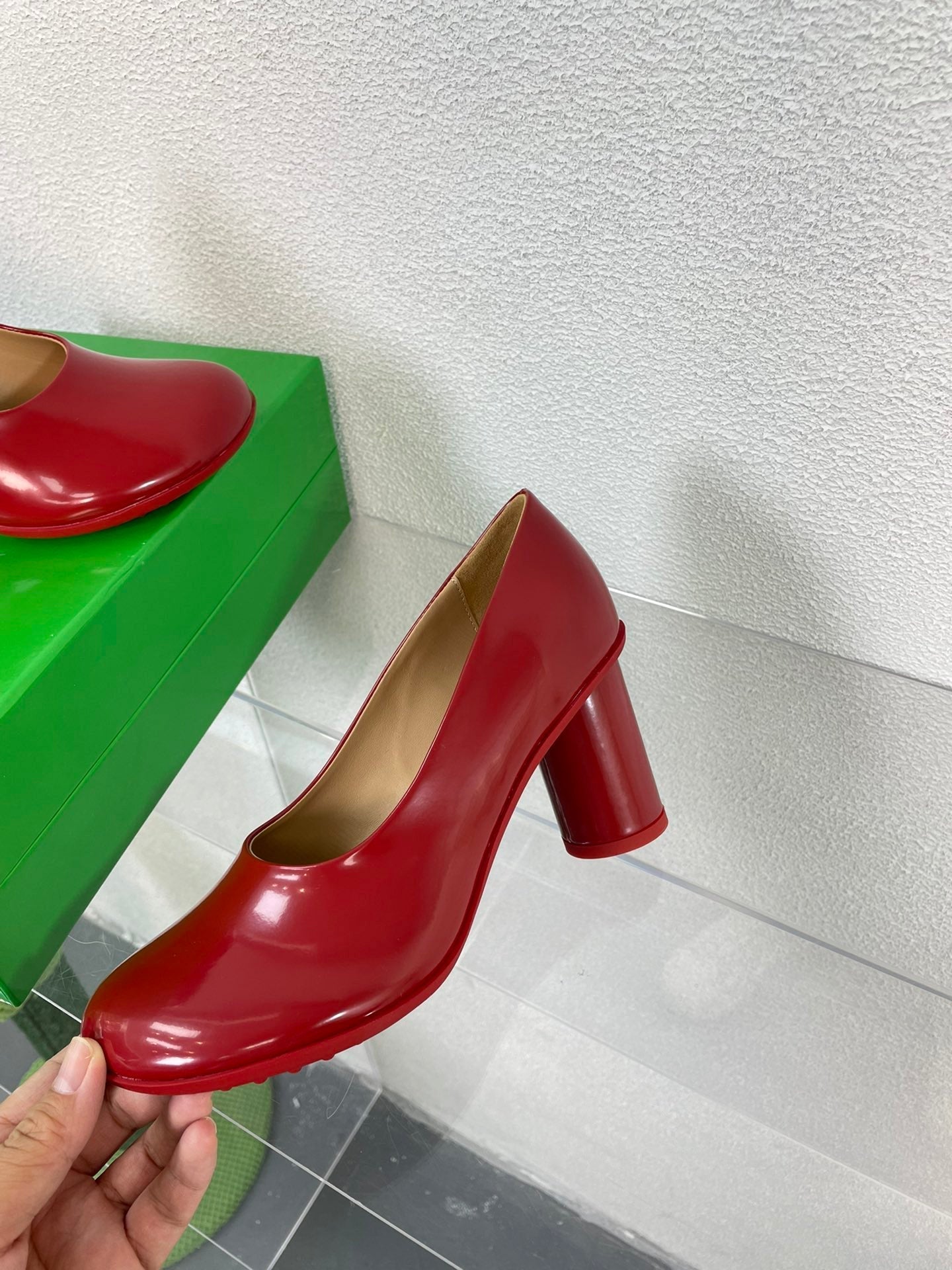 ATOMIC HIGH PUMP 9 CM IN RUBY RED CALFSKIN - 34