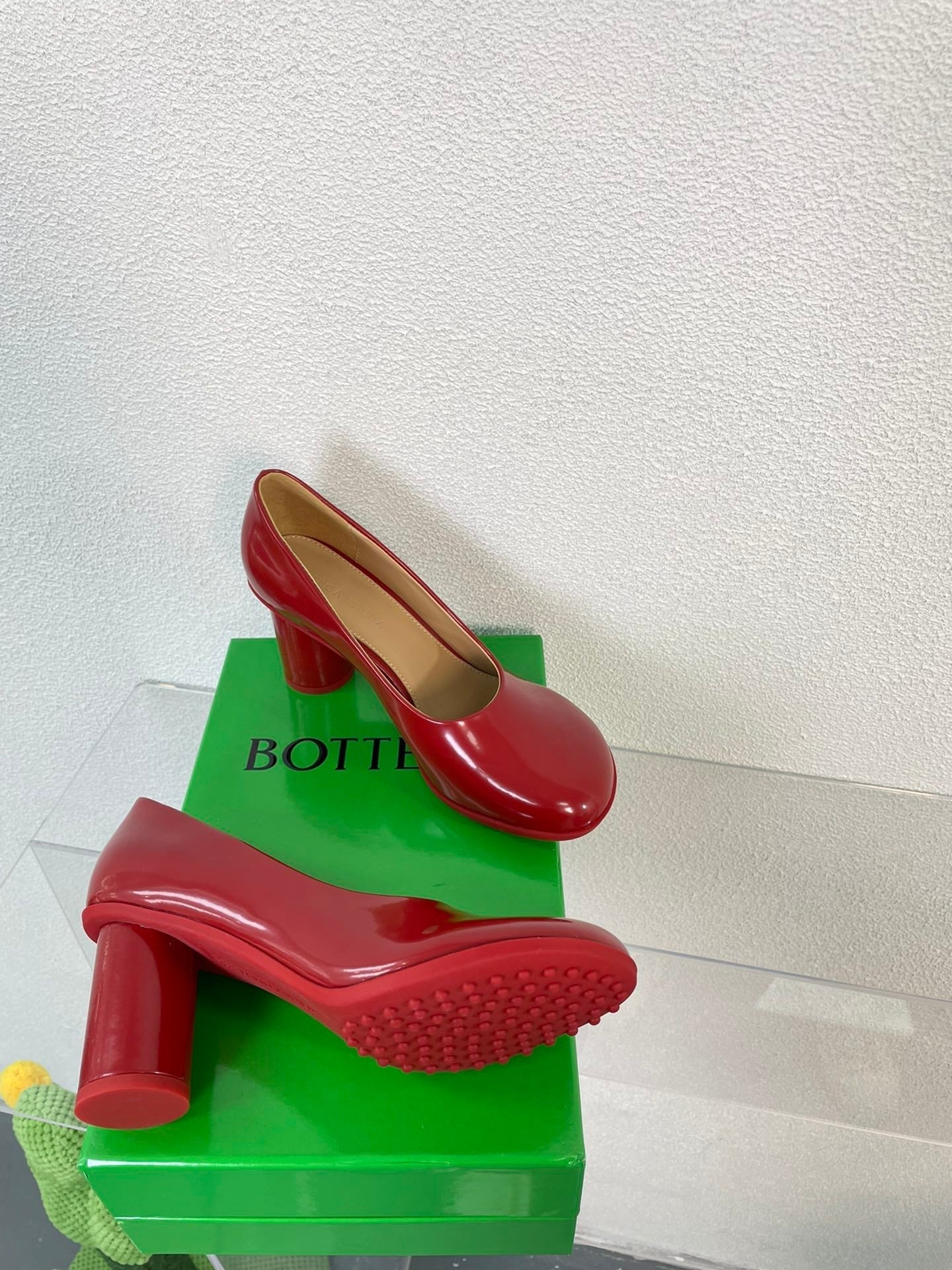 ATOMIC HIGH PUMP 9 CM IN RUBY RED CALFSKIN - 34