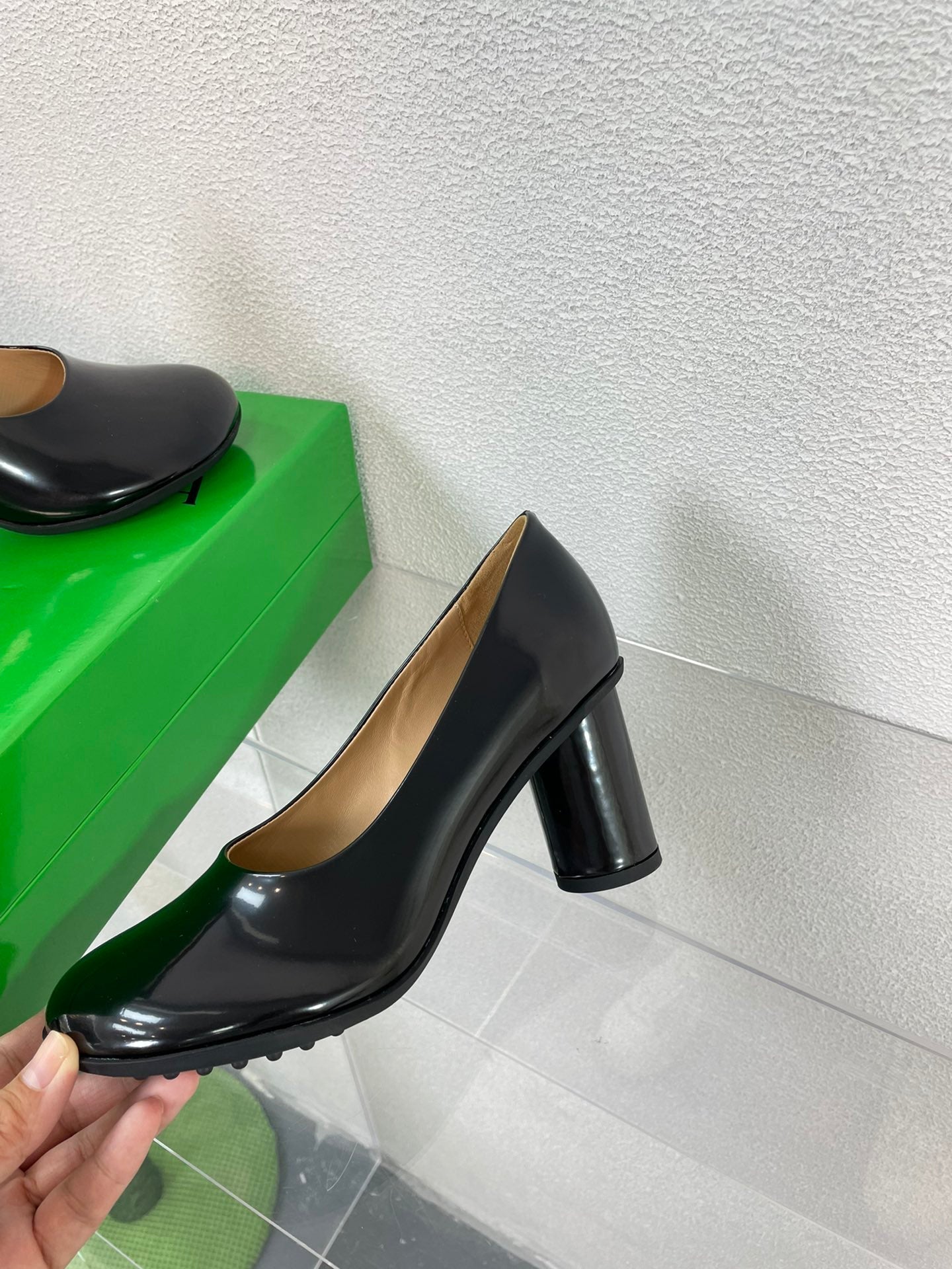 ATOMIC HIGH PUMP 9 CM IN BLACK CALFSKIN - 34