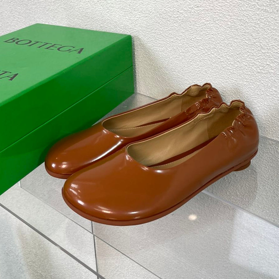ATOMIC BALLERINA FLAT IN BRONZE BROWN CALFSKIN - 34