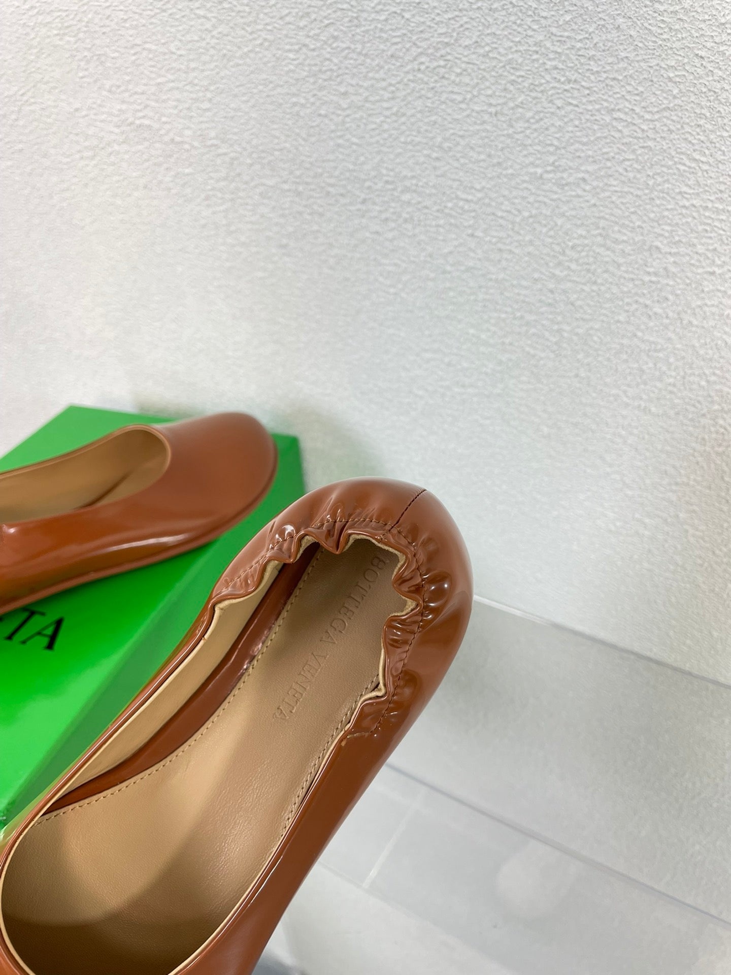 ATOMIC BALLERINA FLAT IN BRONZE BROWN CALFSKIN - 34