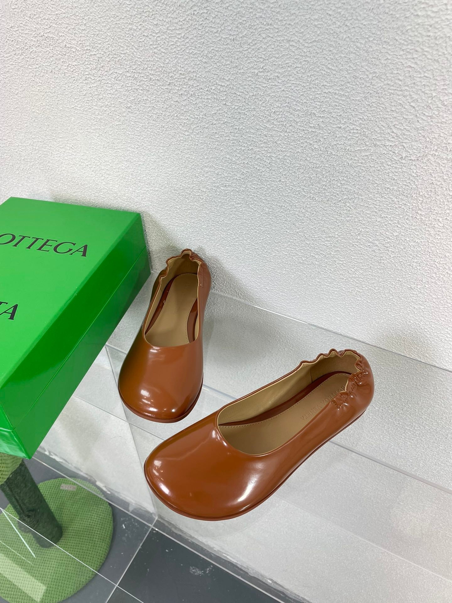 ATOMIC BALLERINA FLAT IN BRONZE BROWN CALFSKIN - 34