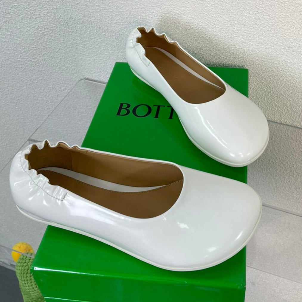ATOMIC BALLERINA FLAT IN WHITE CALFSKIN - 34