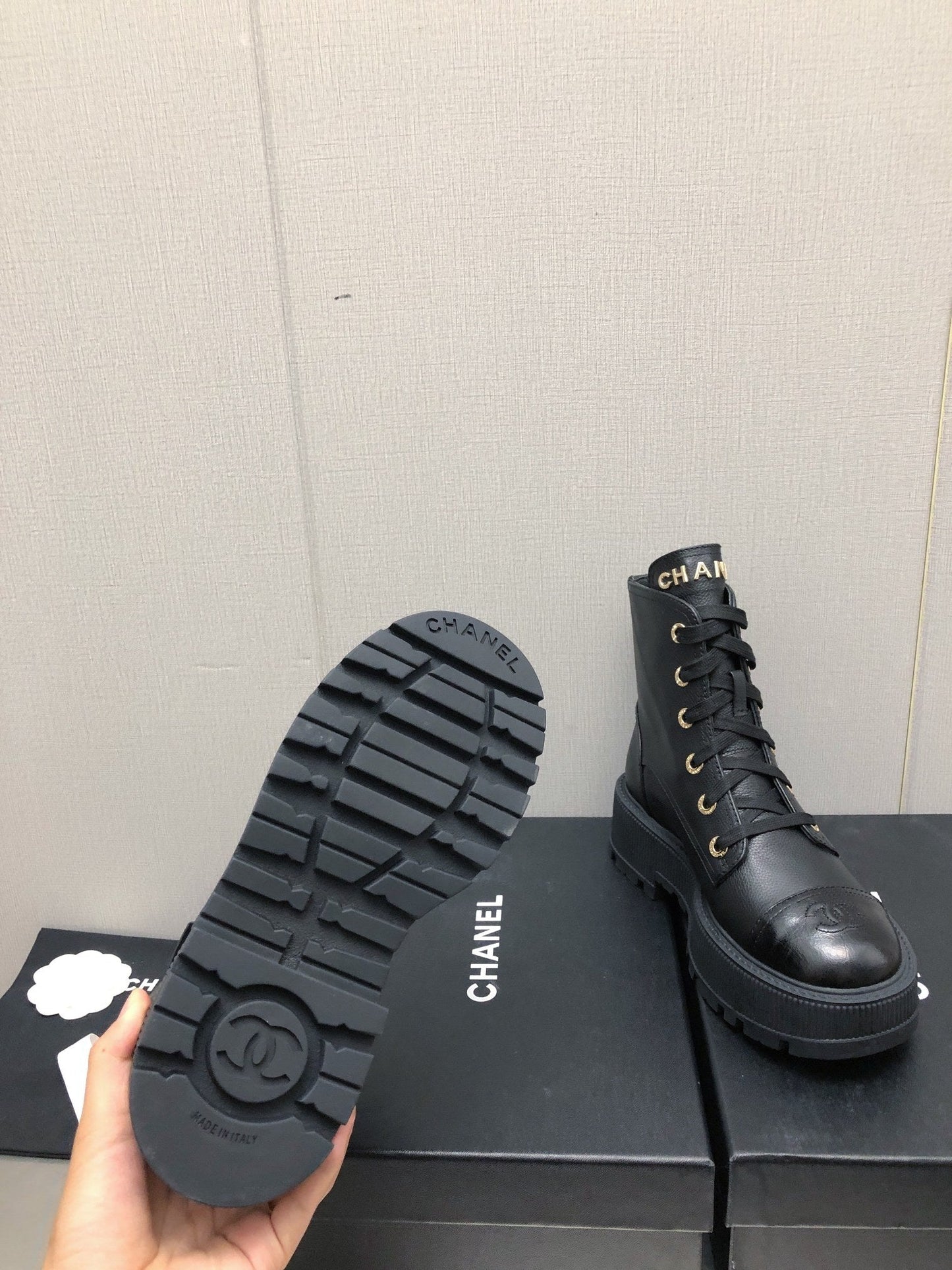 MARTIN SHORT BOOTS BLACK LAMBSKIN - 35