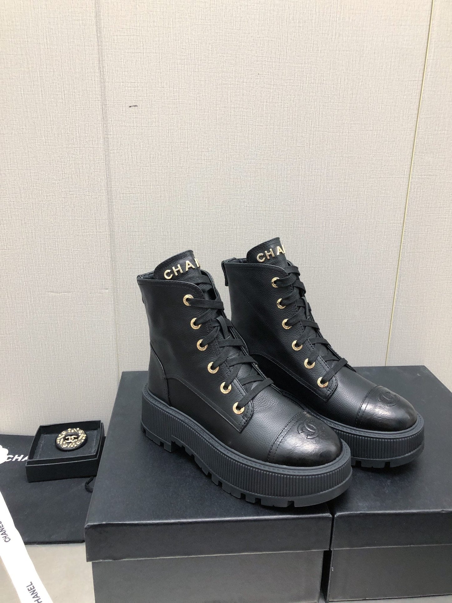 MARTIN SHORT BOOTS BLACK LAMBSKIN - 35