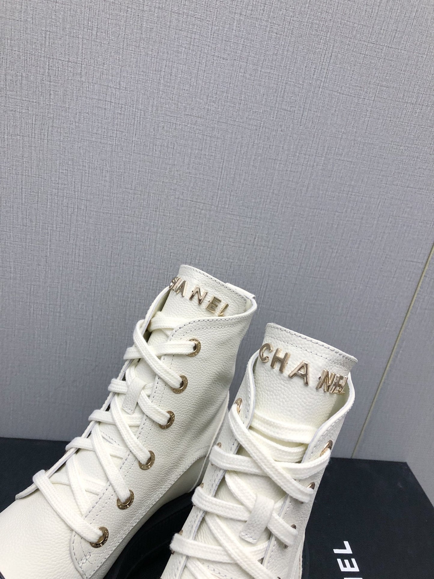 MARTIN SHORT BOOTS WHITE MIX BLACK LAMBSKIN - 35