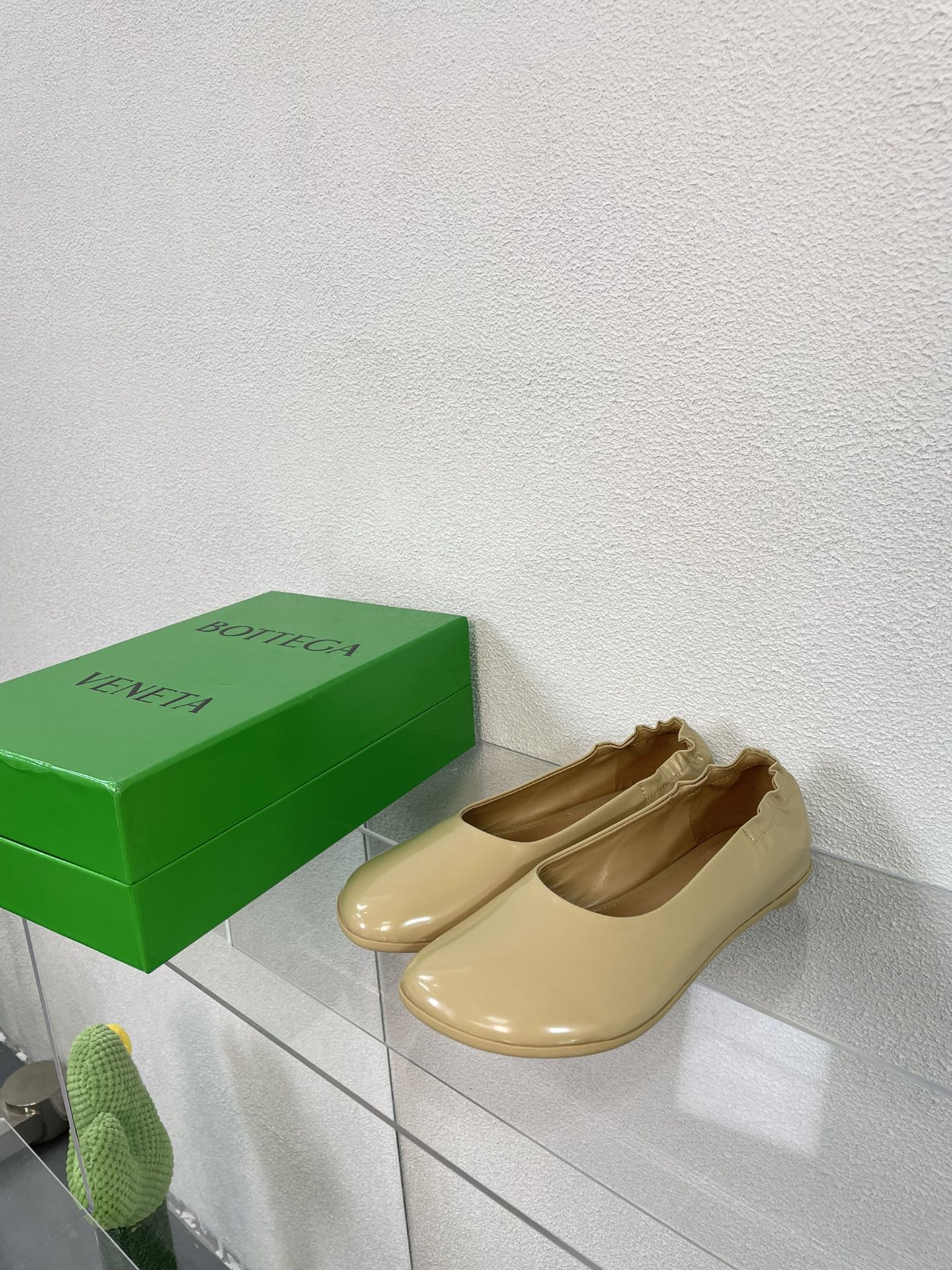 ATOMIC BALLERINA FLAT IN BISQUE BEIGE CALFSKIN - 34