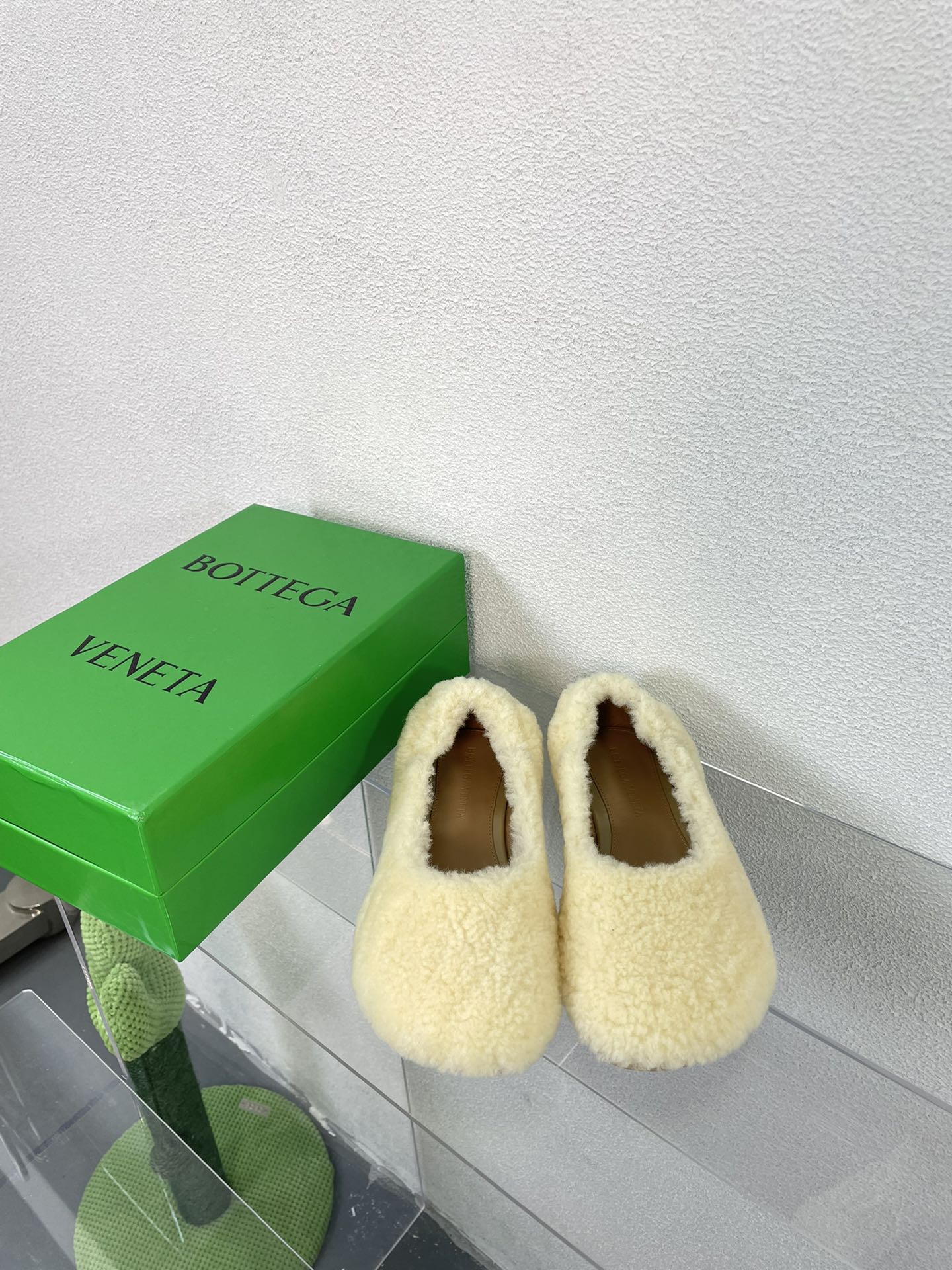ATOMIC SHEARLING BALLERINA FLATS LIGHT YELLOW - 34