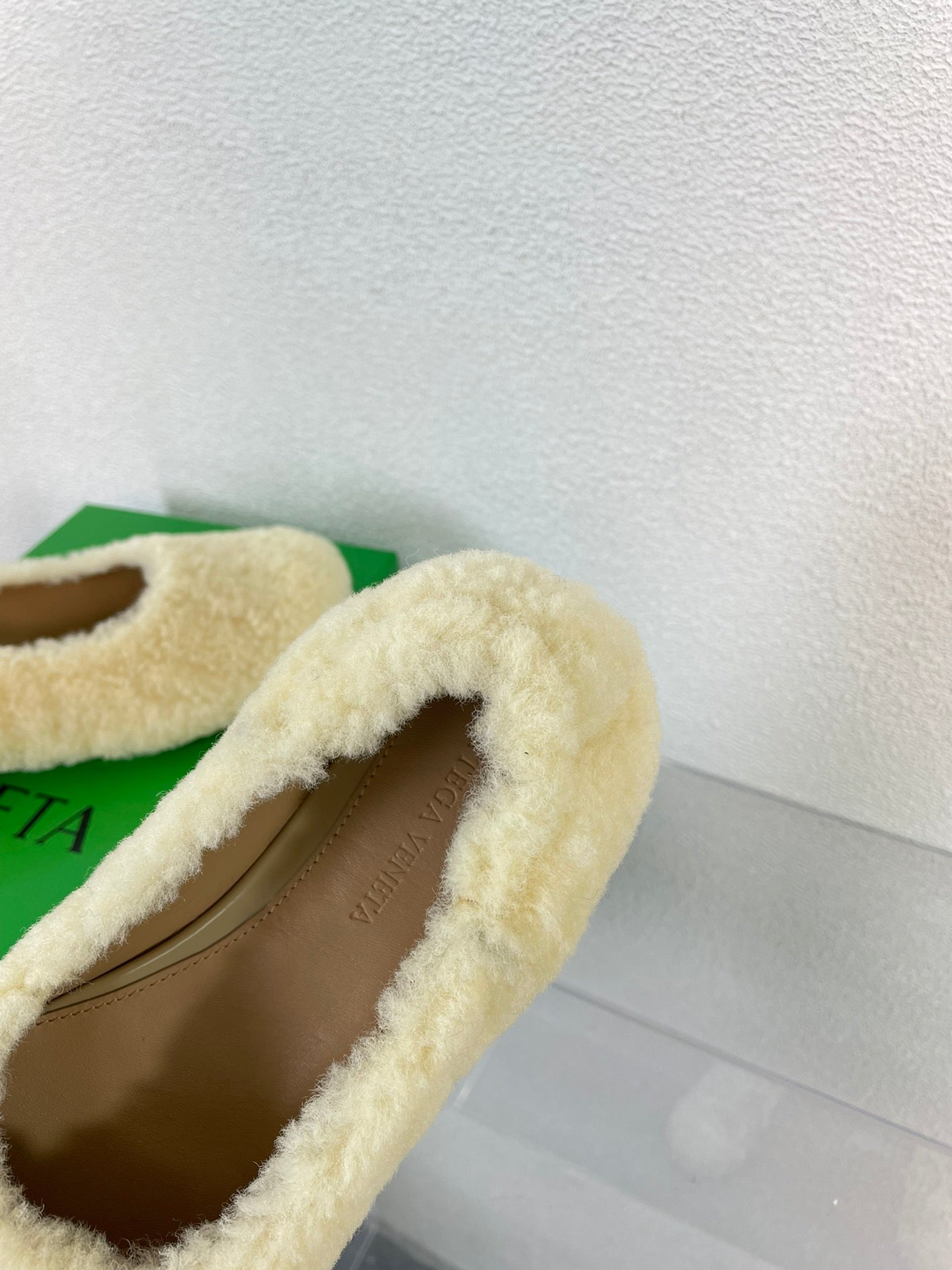 ATOMIC SHEARLING BALLERINA FLATS LIGHT YELLOW - 34