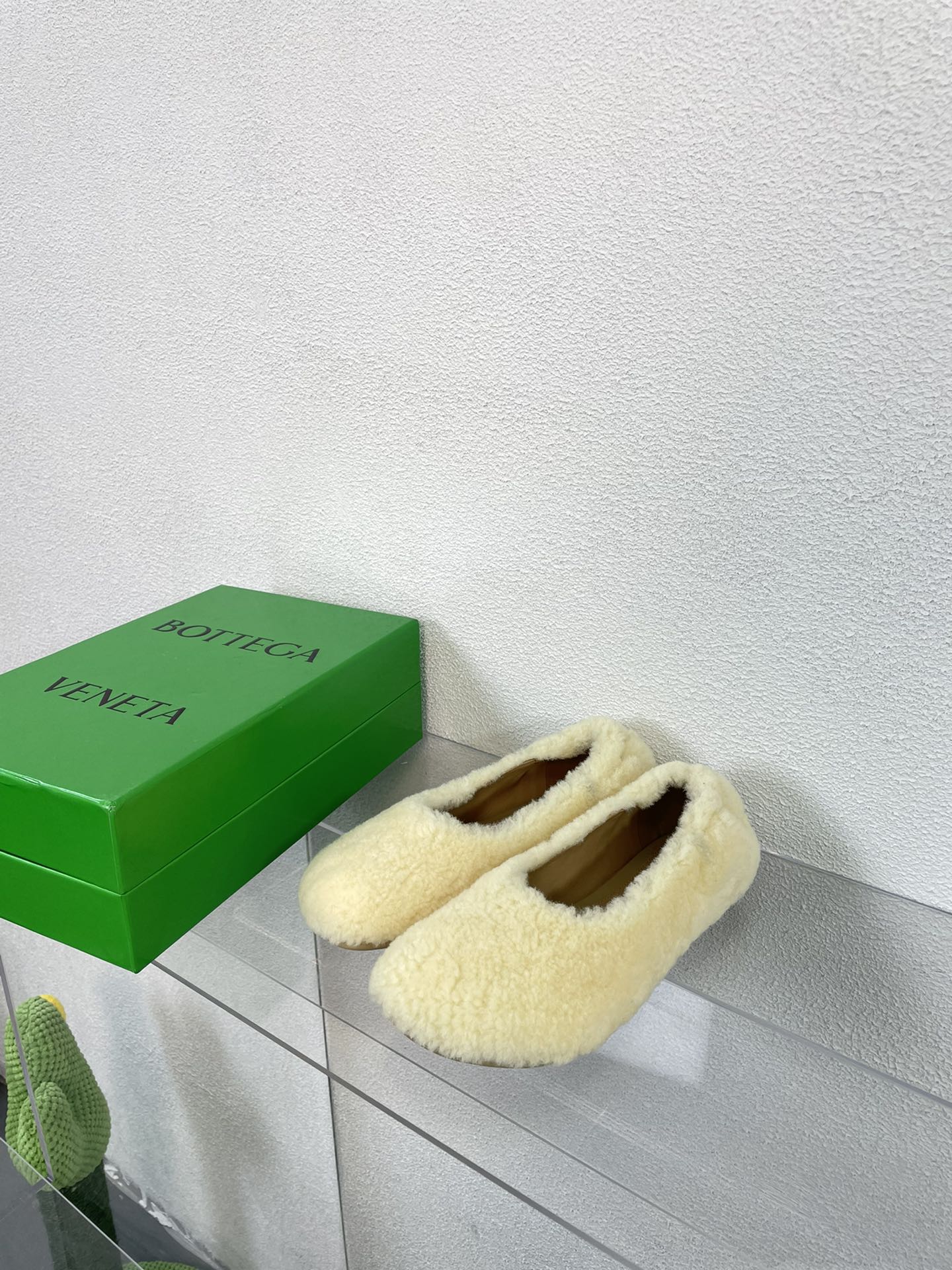 ATOMIC SHEARLING BALLERINA FLATS LIGHT YELLOW - 34