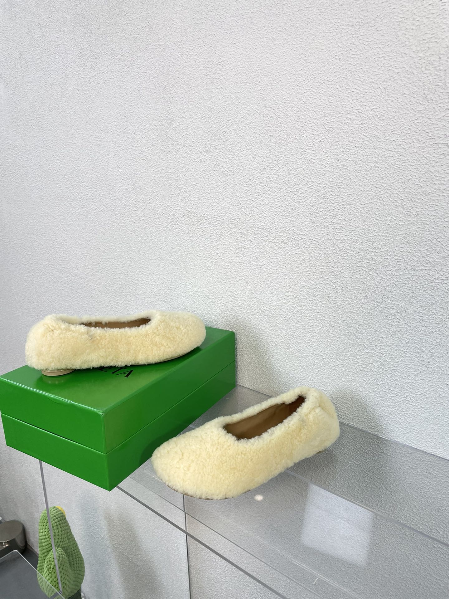 ATOMIC SHEARLING BALLERINA FLATS LIGHT YELLOW - 34