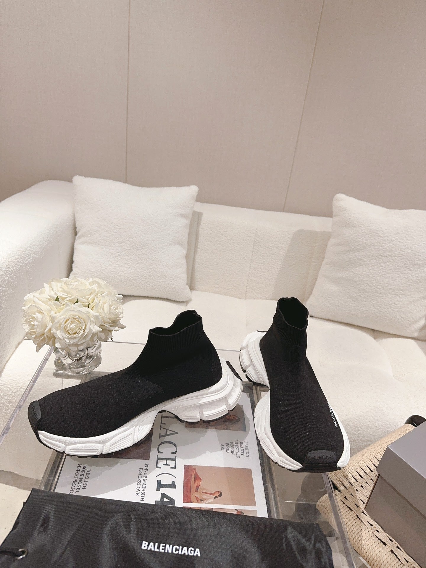 BALENCIAGA 25S SPEED TRAINER SNEAKERS 55 MM IN BLACK KNIT STYLE 5 - 35