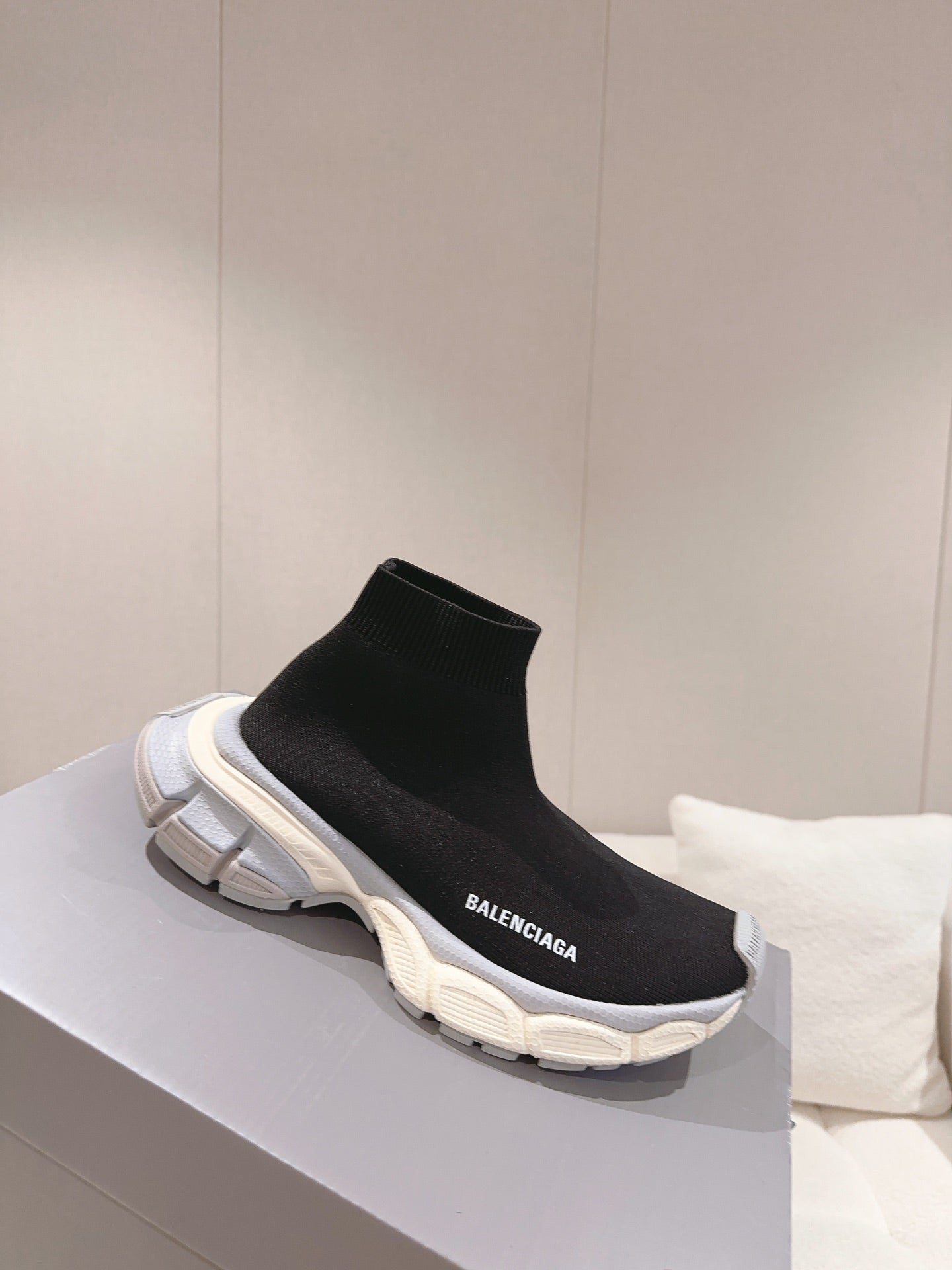 BALENCIAGA 25S SPEED TRAINER SNEAKERS 55 MM IN BLACK KNIT STYLE 4 - 35