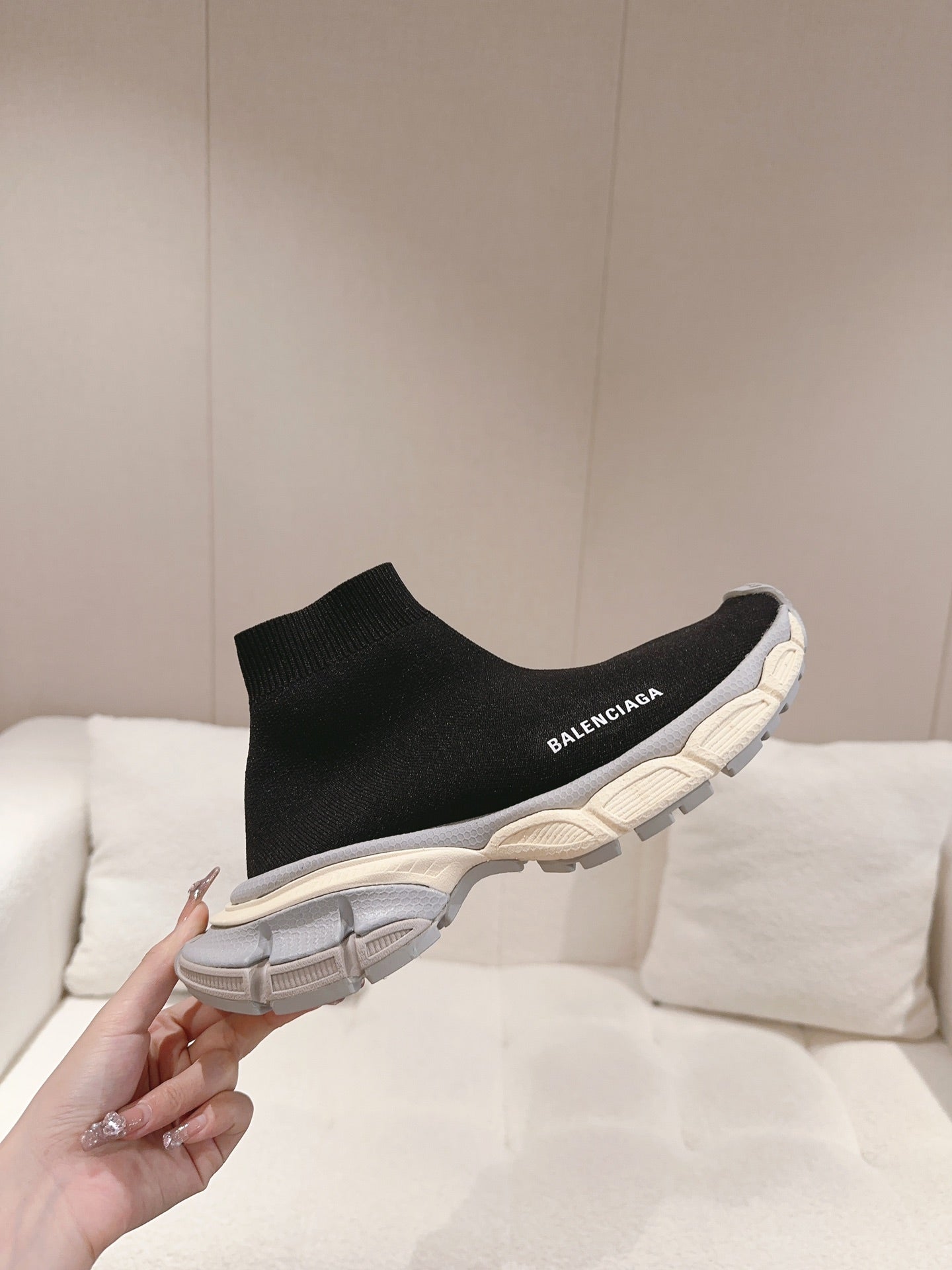 BALENCIAGA 25S SPEED TRAINER SNEAKERS 55 MM IN BLACK KNIT STYLE 4 - 35