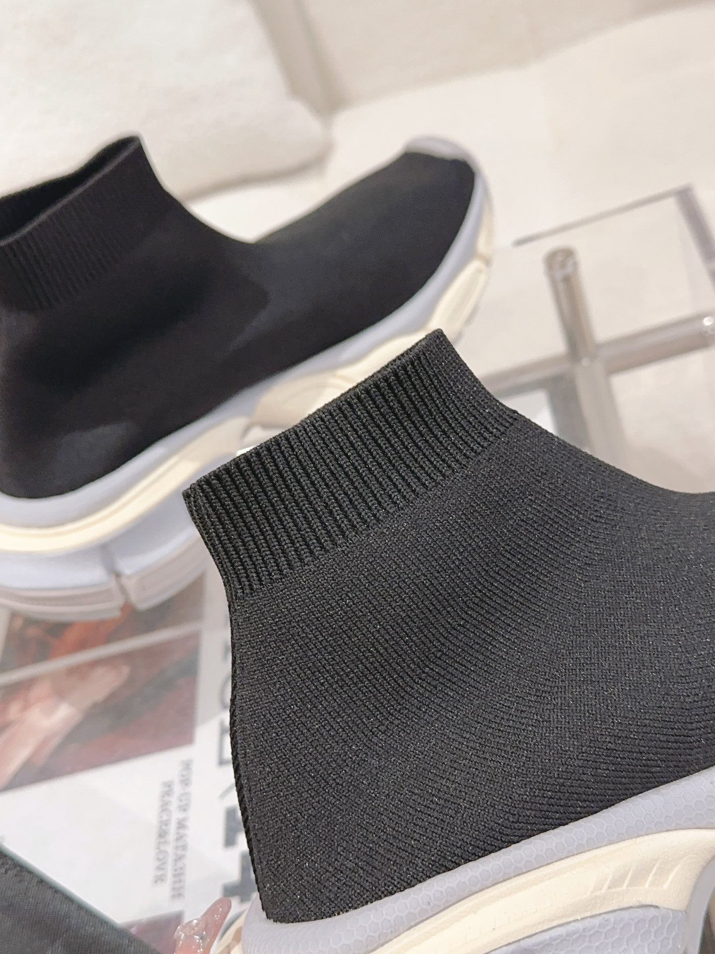 BALENCIAGA 25S SPEED TRAINER SNEAKERS 55 MM IN BLACK KNIT STYLE 4 - 35