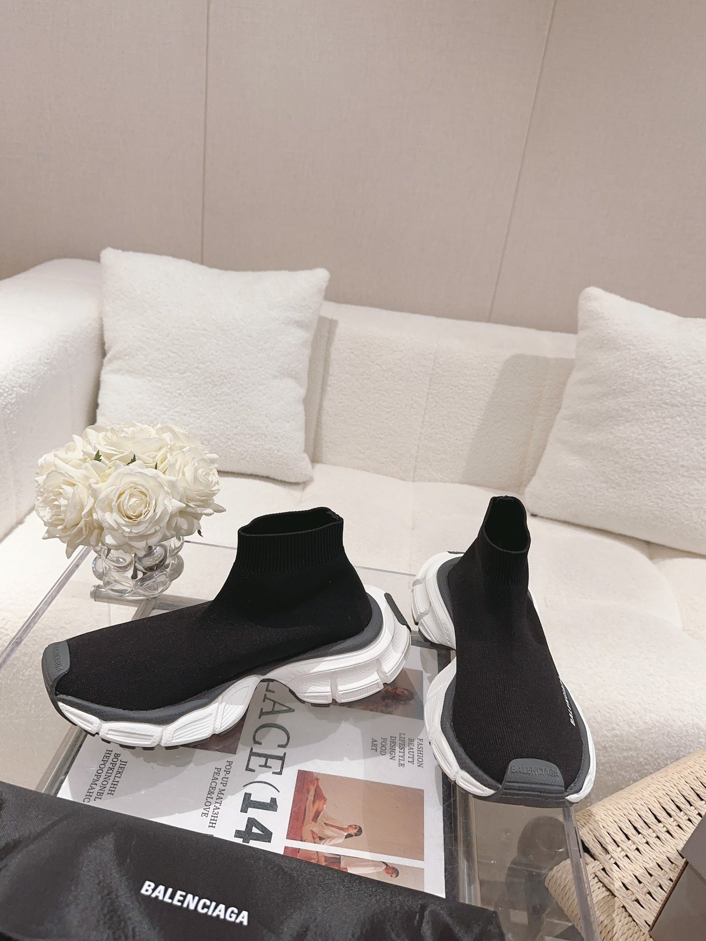 BALENCIAGA 25S SPEED TRAINER SNEAKERS 55 MM IN BLACK KNIT STYLE 3 - 35