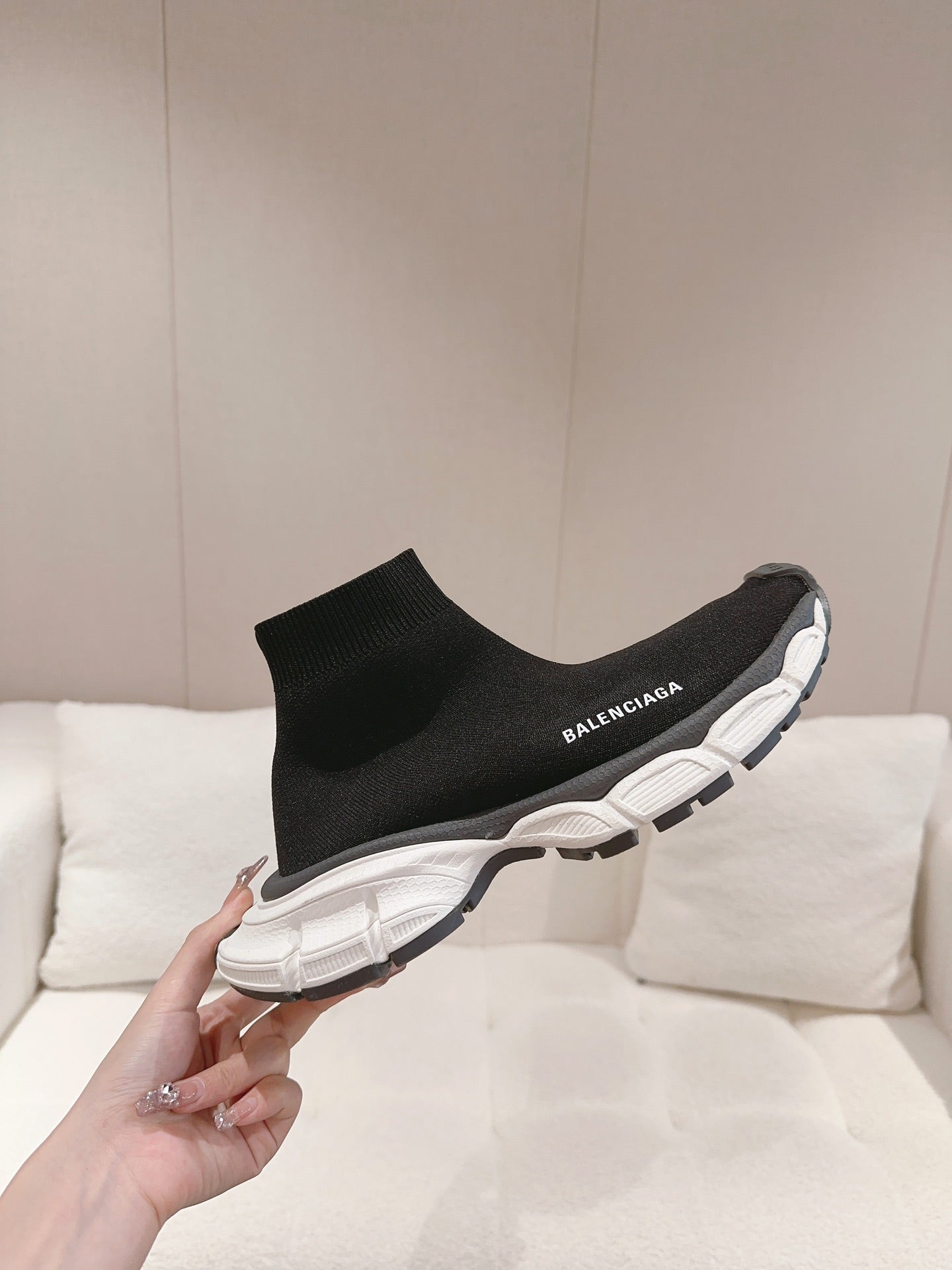BALENCIAGA 25S SPEED TRAINER SNEAKERS 55 MM IN BLACK KNIT STYLE 3 - 35