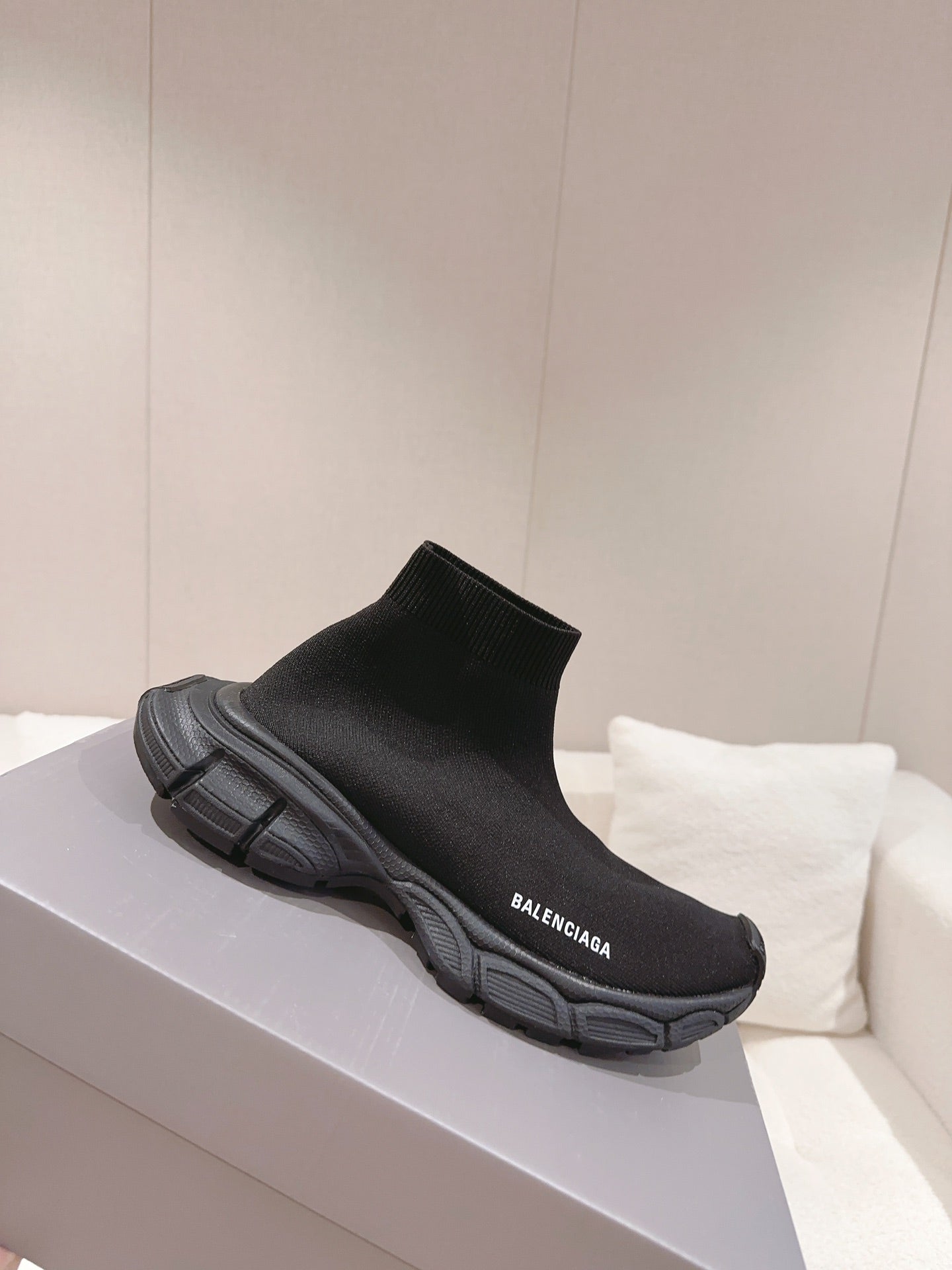 BALENCIAGA 25S SPEED TRAINER SNEAKERS 55 MM IN BLACK KNIT STYLE 2 - 35