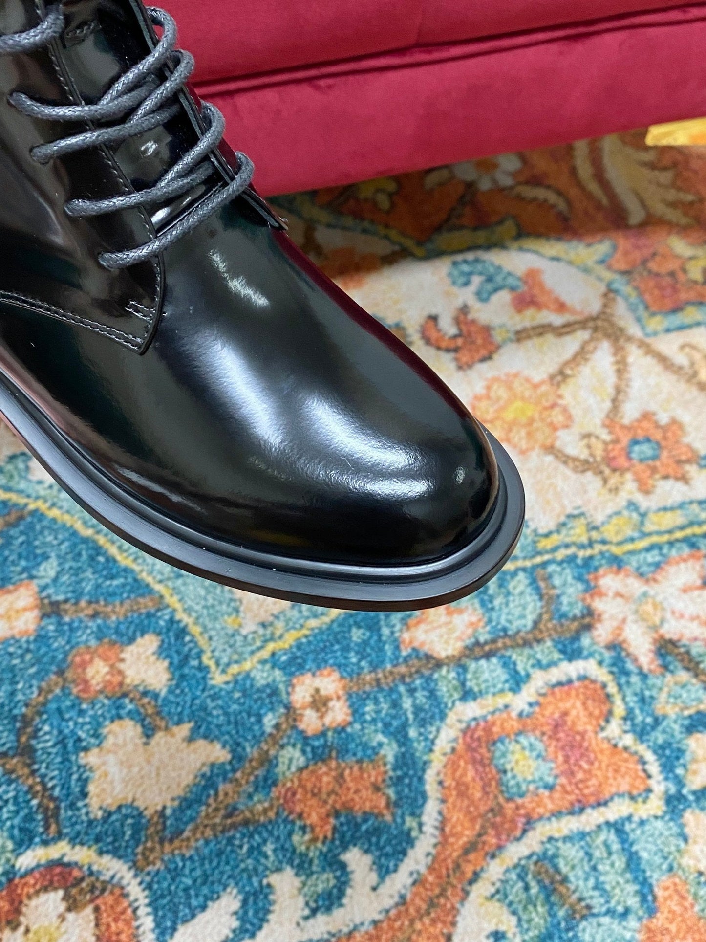SL ARMY LACED BOOTS BLACK CALFSKIN - 35