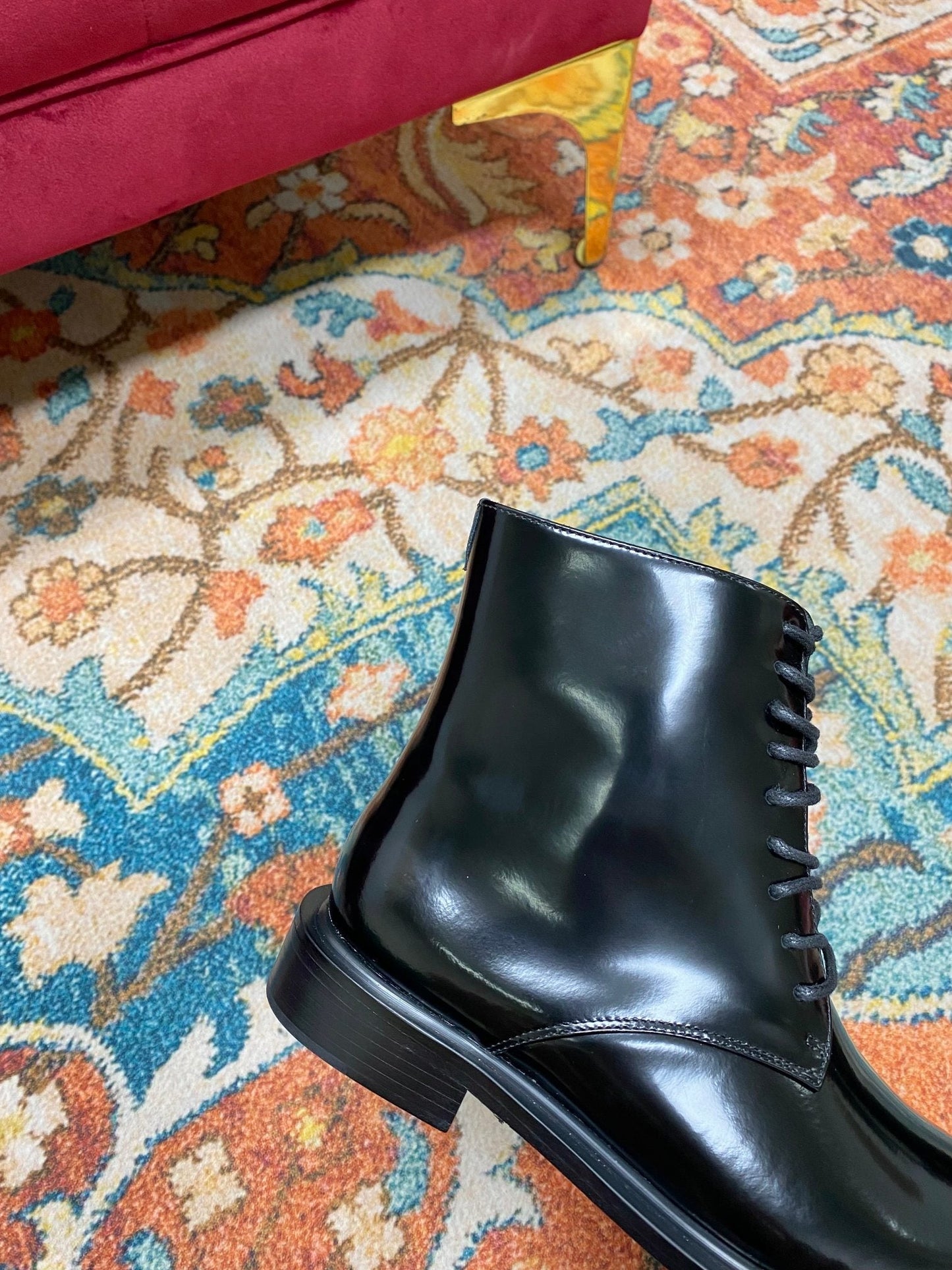 SL ARMY LACED BOOTS BLACK CALFSKIN - 35