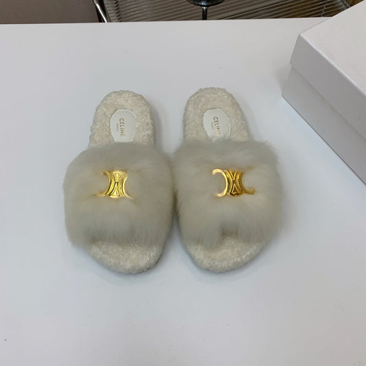 БОСОНІЖКИ CELINE 26S З БІЛОЇ ВОВНИ