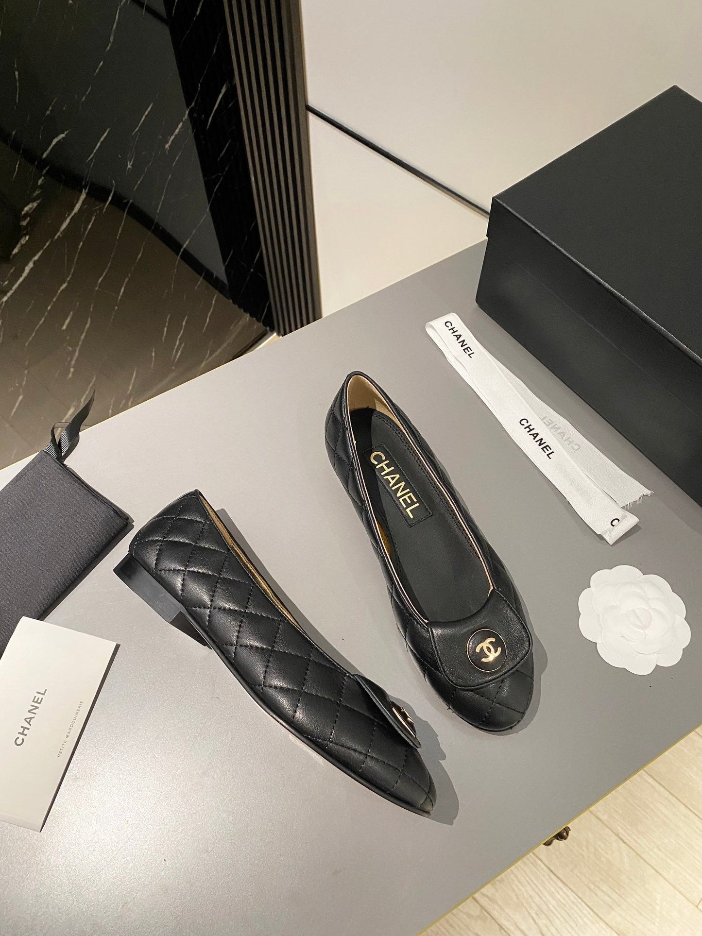 BALLET FLAT BLACK LAMBSKIN - 35