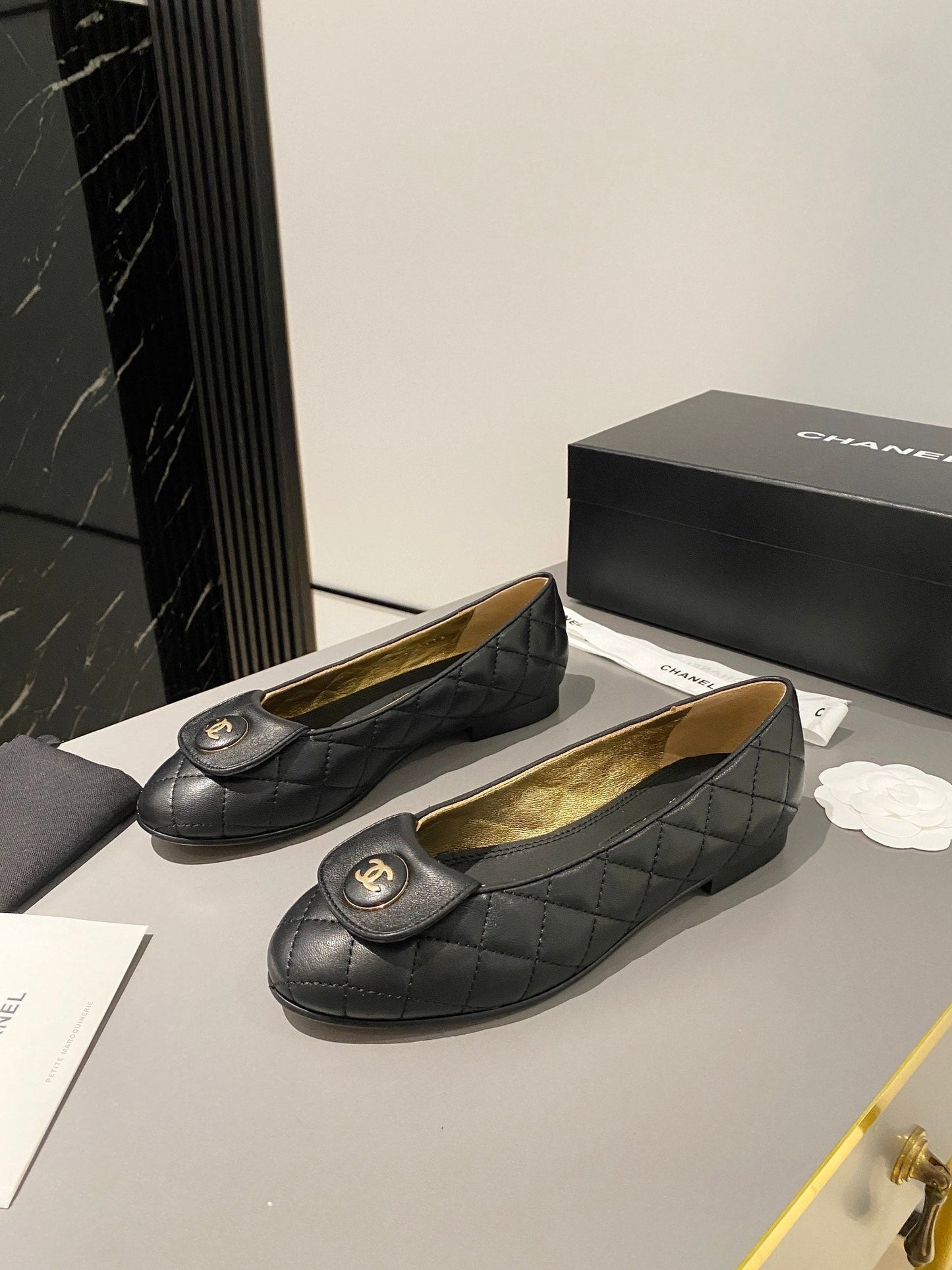 BALLET FLAT BLACK LAMBSKIN - 35