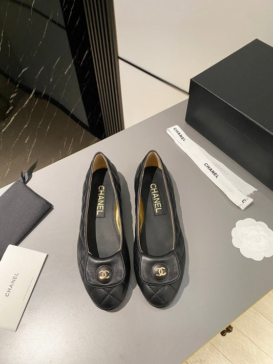 BALLET FLAT BLACK LAMBSKIN - 35