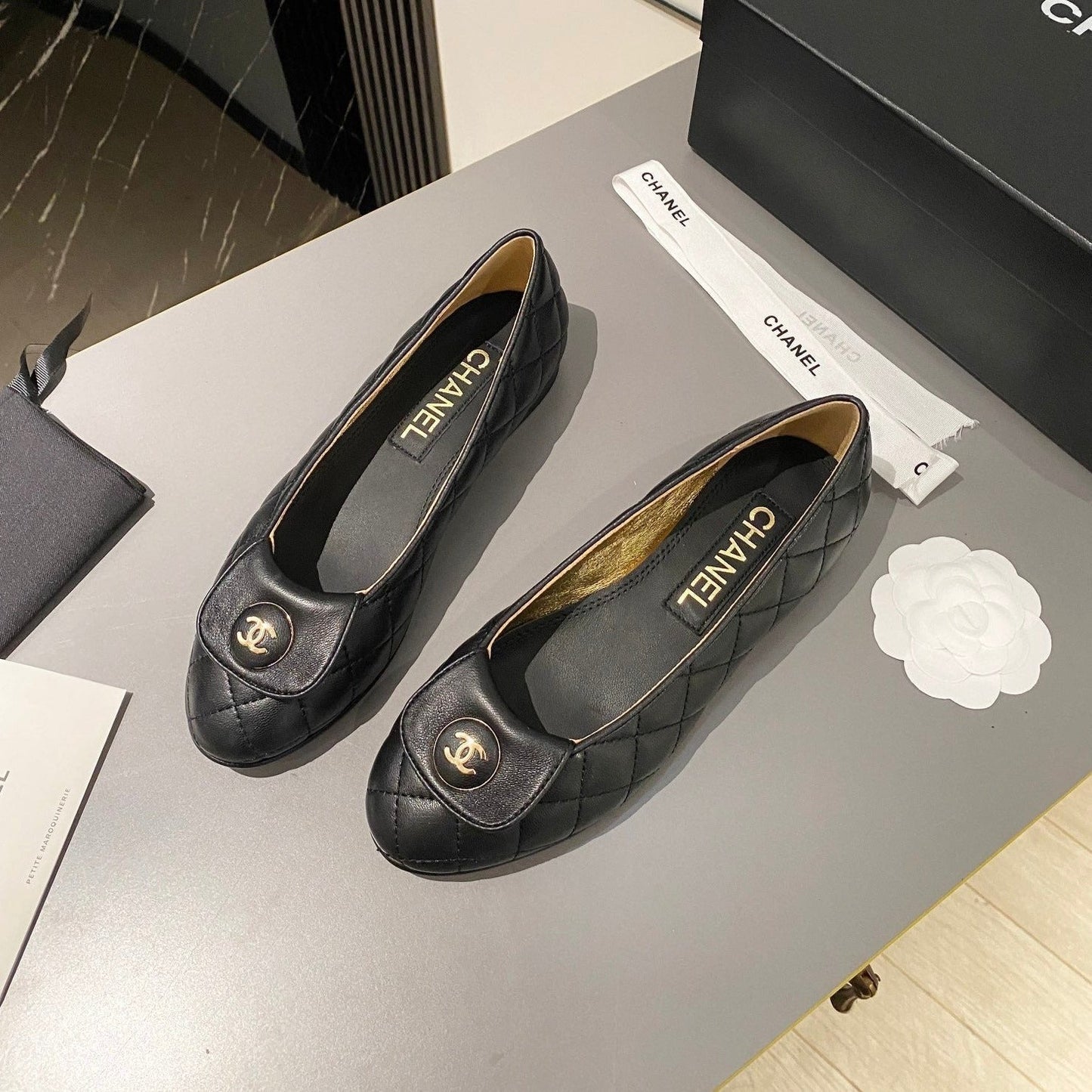 BALLET FLAT BLACK LAMBSKIN - 35