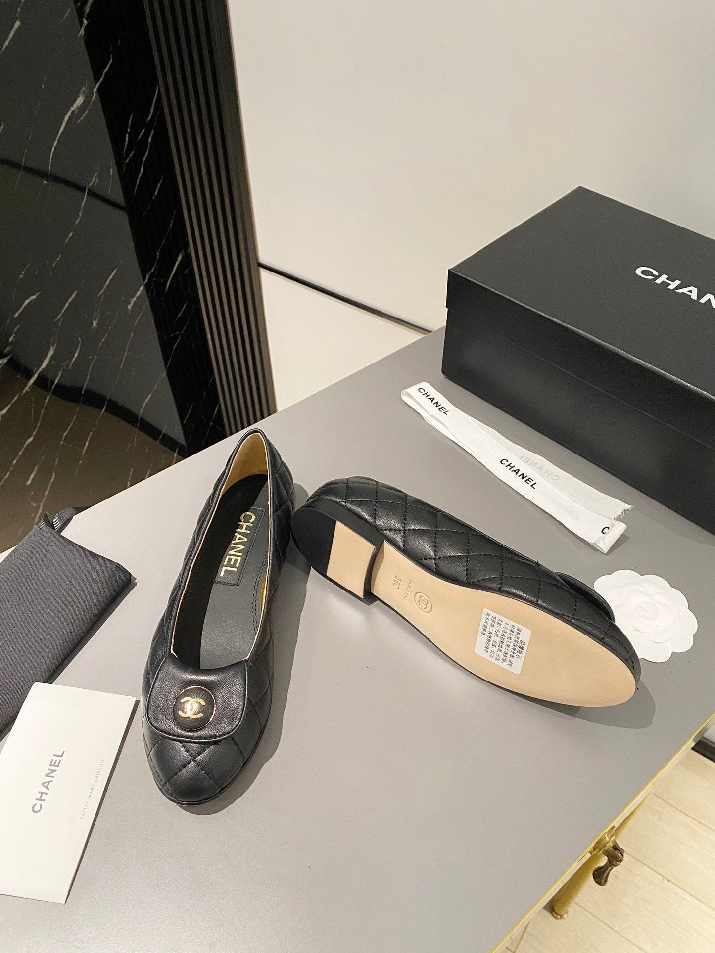 BALLET FLAT BLACK LAMBSKIN - 35