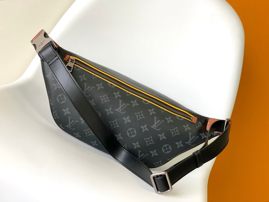 Сумка-бананка LV 25S 37 з чорної та жовтої телячої шкіри Monogram з покриттям