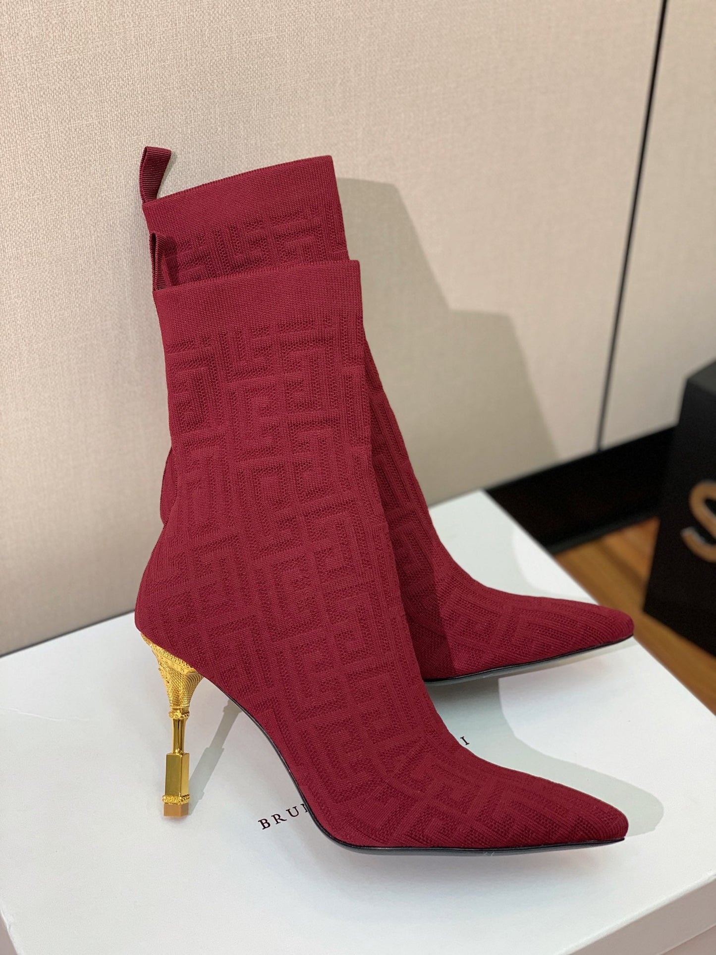 ЧОБОТИ BALMAIN 26S 95 ММ ЧЕРВОНІ FLYKNIT СТИЛЬ 8