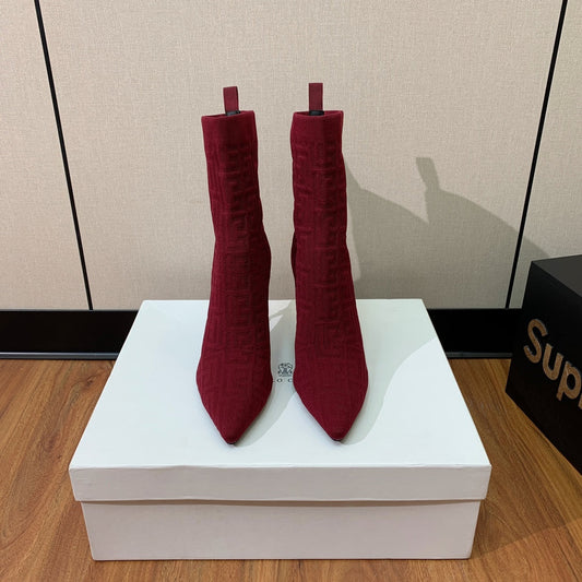 ЧОБОТИ BALMAIN 26S 95 ММ ЧЕРВОНІ FLYKNIT СТИЛЬ 8