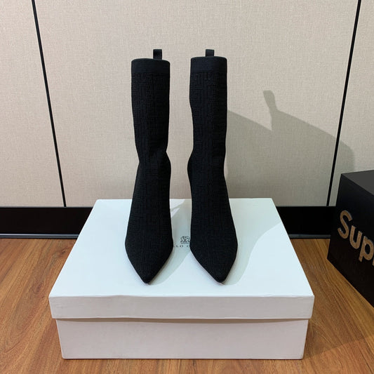 Черевики BALMAIN 26S 95 ММ ЧОРНИЙ FLYKNIT СТИЛЬ 7