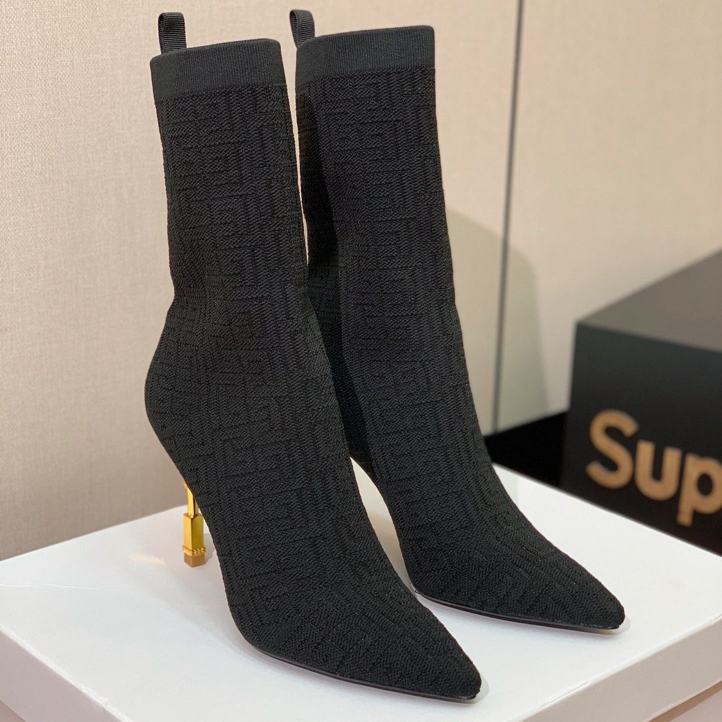 Черевики BALMAIN 26S 95 ММ ЧОРНИЙ FLYKNIT СТИЛЬ 7