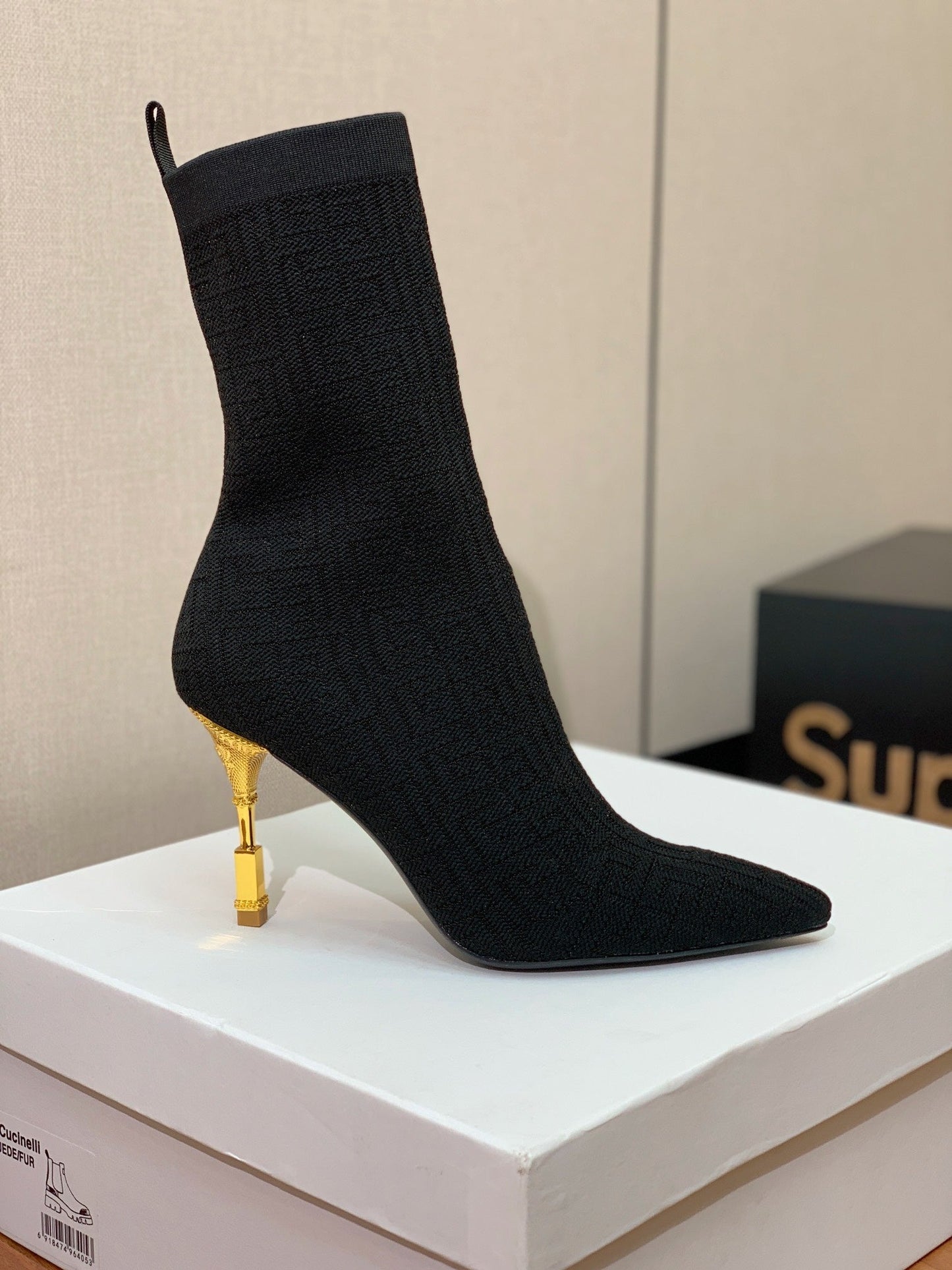 Черевики BALMAIN 26S 95 ММ ЧОРНИЙ FLYKNIT СТИЛЬ 7