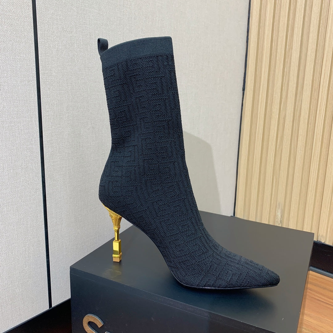 Черевики BALMAIN 26S 95 ММ ЧОРНИЙ FLYKNIT СТИЛЬ 7