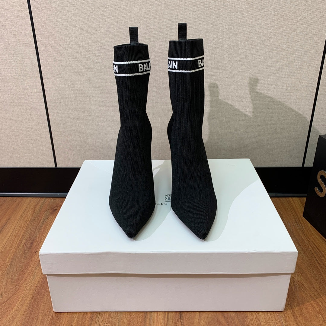 ЧОБОТИ BALMAIN 26S 95 ММ В ЧОРНОМУ СТИЛІ FLYKNIT 5