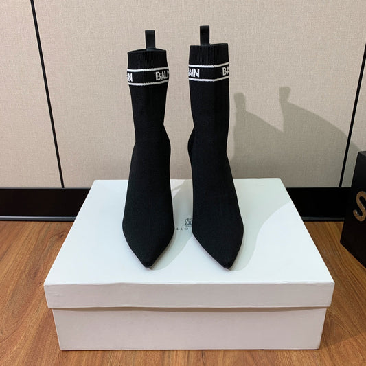 ЧОБОТИ BALMAIN 26S 95 ММ В ЧОРНОМУ СТИЛІ FLYKNIT 5