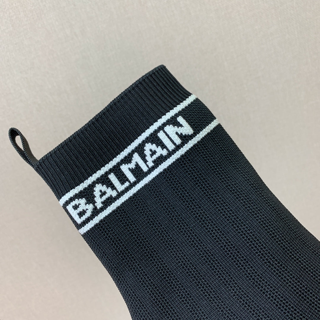 ЧОБОТИ BALMAIN 26S 95 ММ В ЧОРНОМУ СТИЛІ FLYKNIT 5