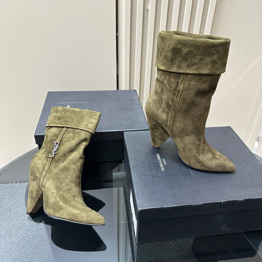 SL NIKI BOOTIES OLIVE SUEDE - 34