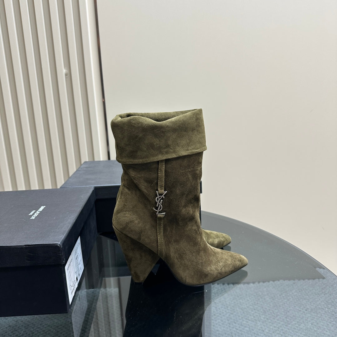 SL NIKI BOOTIES OLIVE SUEDE - 34