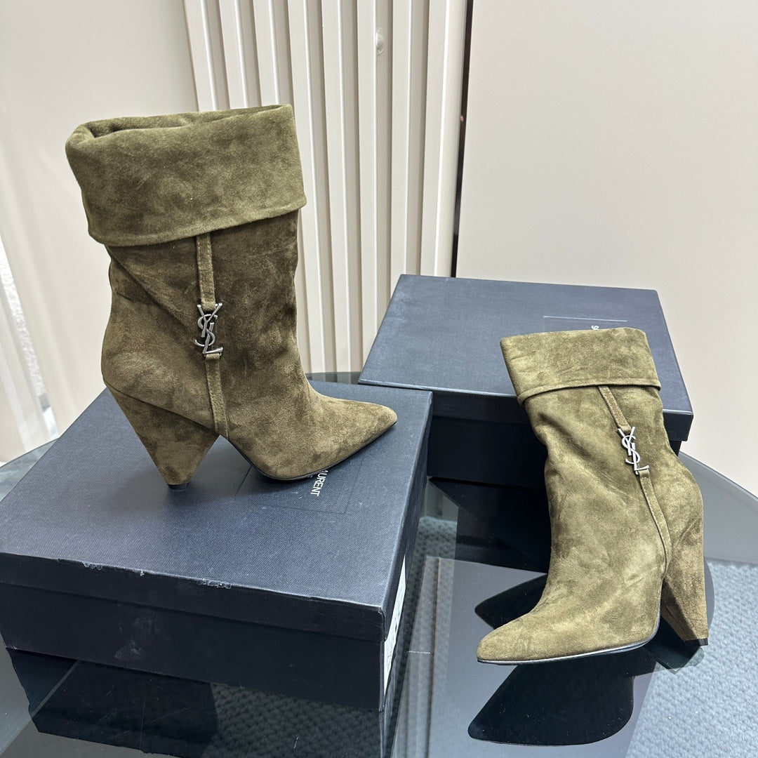 SL NIKI BOOTIES OLIVE SUEDE - 34