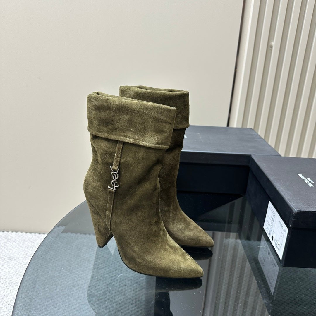 SL NIKI BOOTIES OLIVE SUEDE - 34