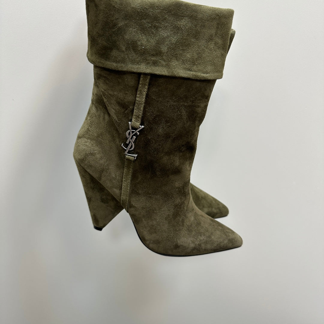 SL NIKI BOOTIES OLIVE SUEDE - 34