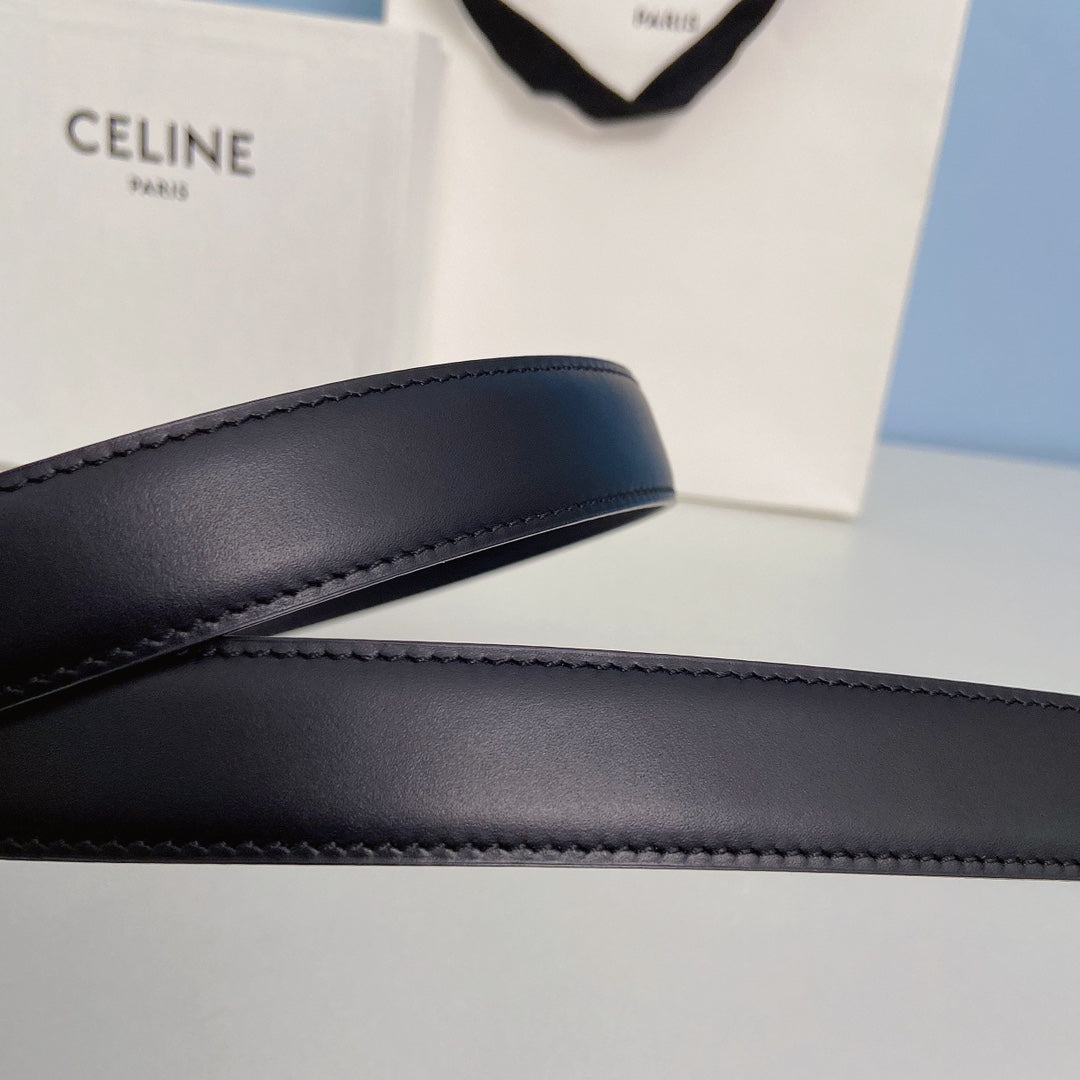Medium Spike Belt 25mm Black Calfskin Loop Silver Silver Finishing - 30
