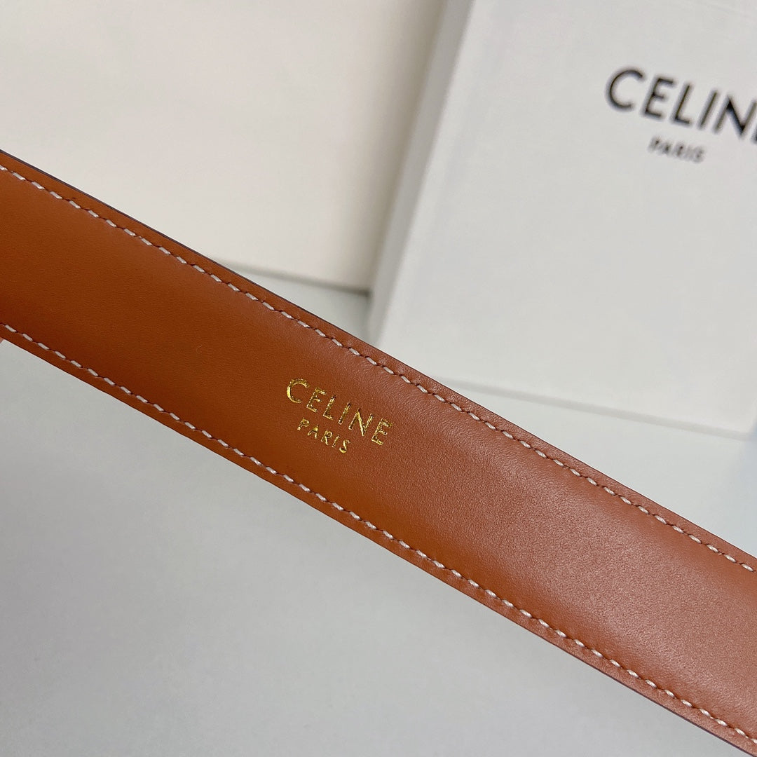 Medium Spike Belt 25mm Tan Calfskin Loop Silver Shw - 30